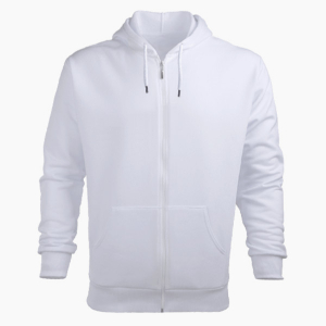 White Zip Hoodie (Men-Unisex)